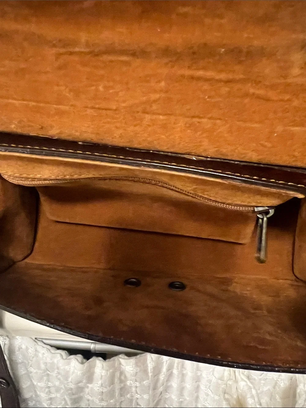Gold Rock Brown Leather small Messenger Bag with Carved Wildlife Scene